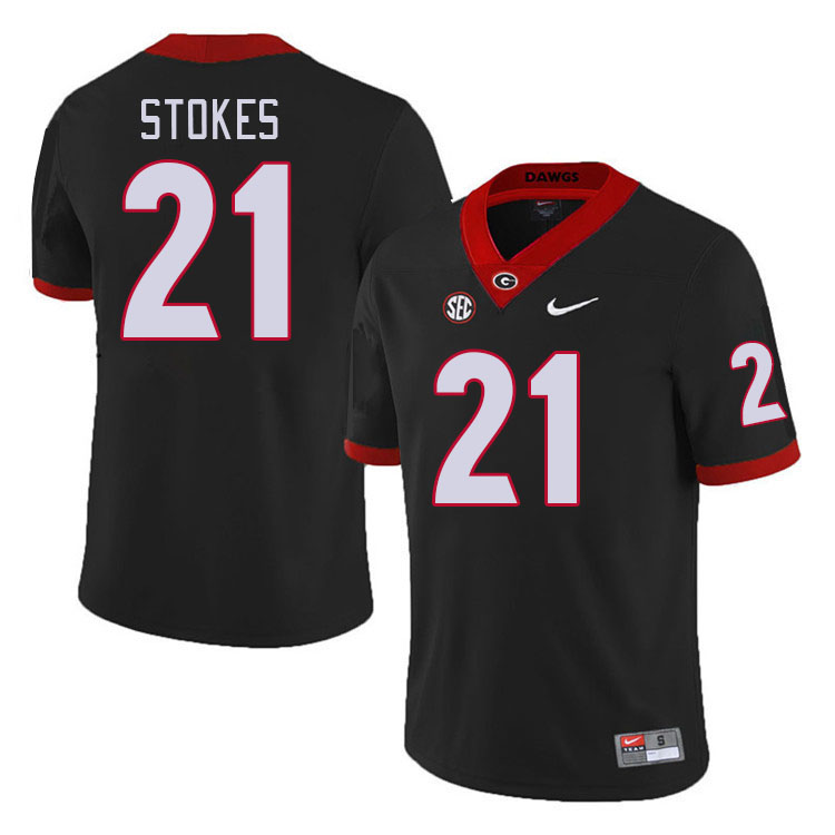 #27 Eric Stokes Georgia Bulldogs Jerseys Football Stitched-Retro Black